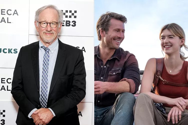 Steven Spielberg, Glen Powell and Daisy Edgar-Jones in 'Twisters'. (PHOTO: VIA PEOPLE, DOMINIK BINDL/GETTY; MELINDA SUE GORDON /UNIVERSAL PICTURES /COURTESY EVERETT COLLECTION)