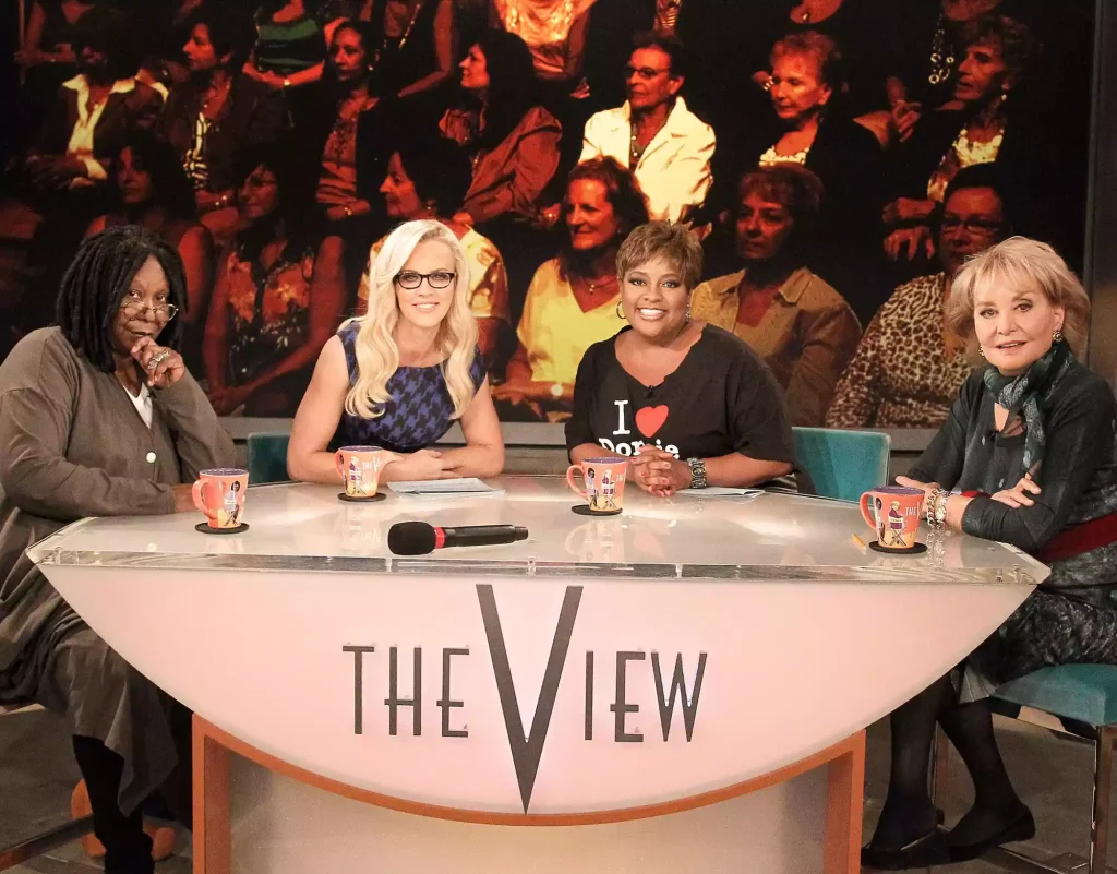 Whoopi Goldberg, Jenny McCarthy, Sherri Shepherd and Barbara Walters on 'The View'. (PHOTO: VIA PEOPLE)