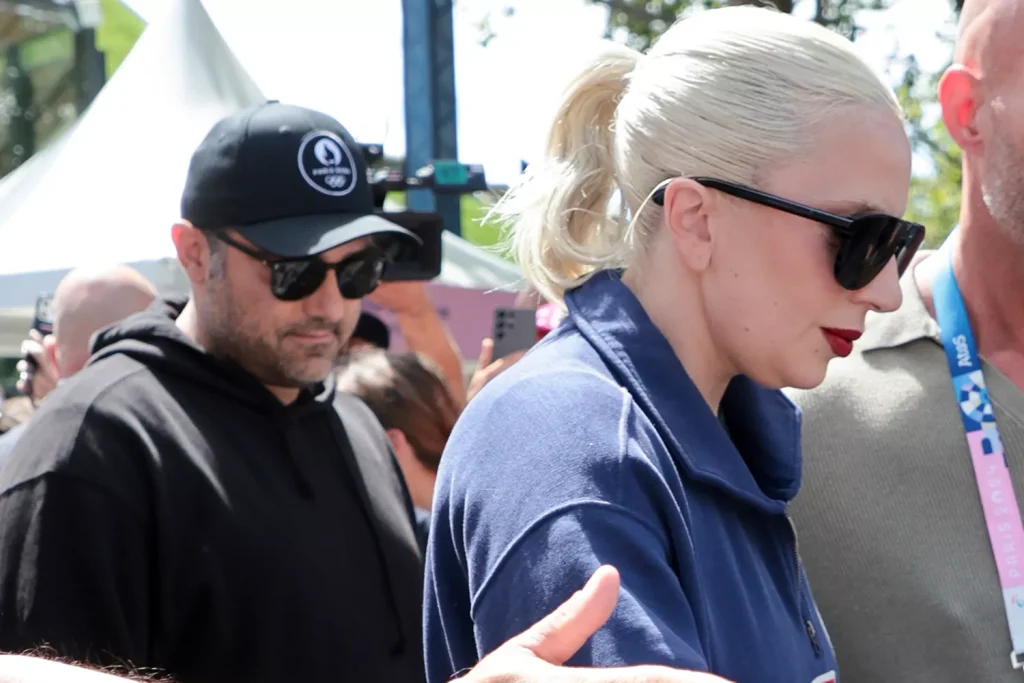 Michael Polansky and Lady Gaga in Paris Olympics on July 28, 2024. (PHOTO: VIA PEOPLE, JEAN CATUFFE/GETTY)