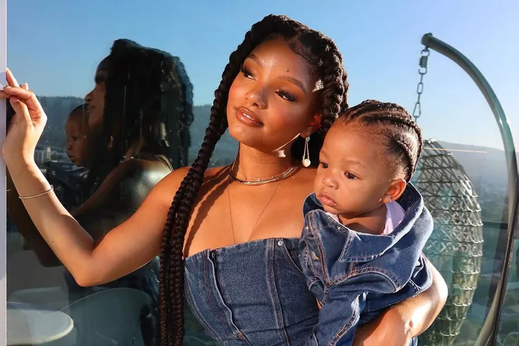 Halle Bailey and son Halo. (Photo: Halle Bailey/Instagram)