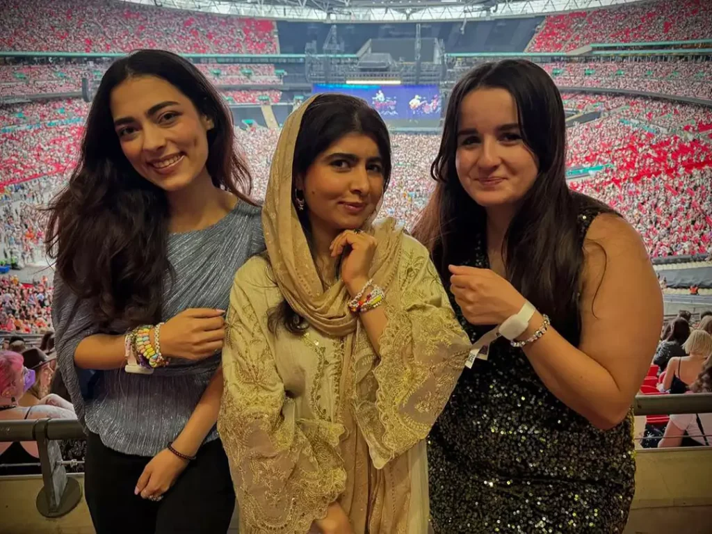 Malala Yousafzai with friends at Taylor Swift's London concert. (PHOTO: Malala Yousafzai/Instagram)