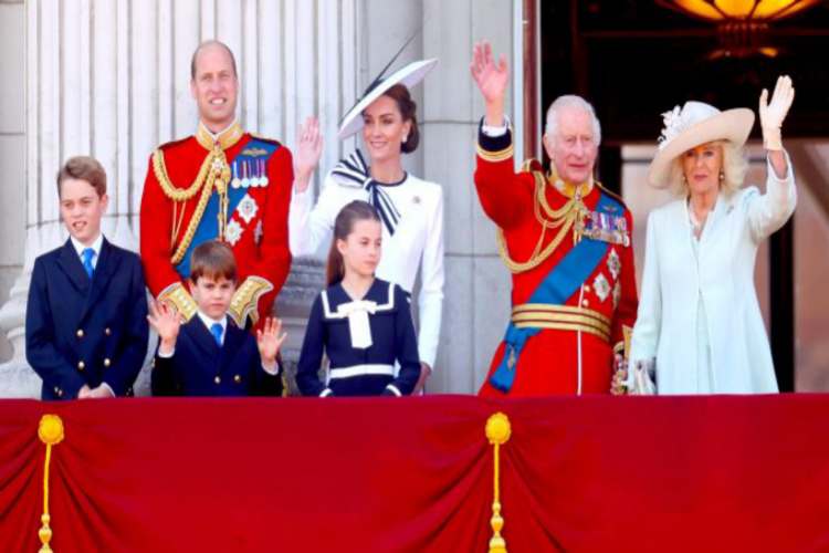 The British royal family at the Trooping the Color ceremonial parade. (PHOTO: VIA DEADLINE, Getty)