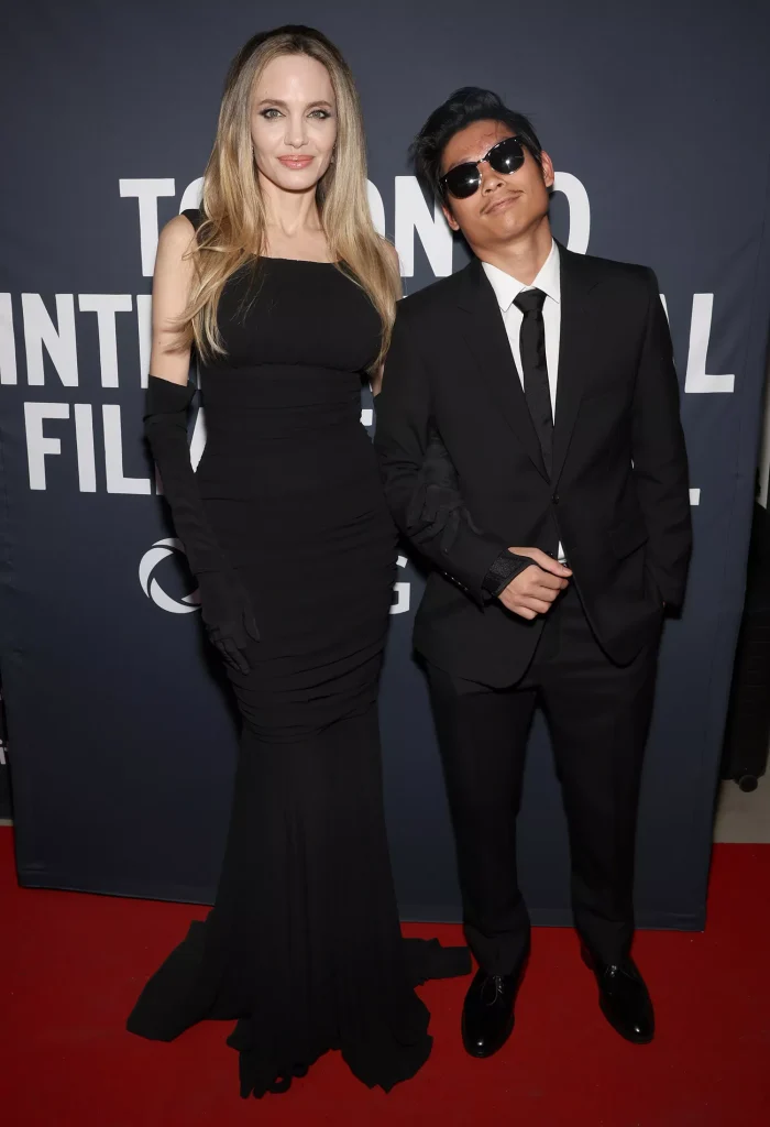 Angelina Jolie and Pax Jolie-Pitt at the 'Without Blood' premiere on Sept. 8. (PHOTO: VIA PEOPLE, Monica Schipper/EveryStory2024/Getty)