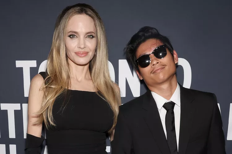 Angelina Jolie and Pax Jolie-Pitt at the 'Without Blood' premiere on Sept. 8. (PHOTO: VIA PEOPLE, Monica Schipper/EveryStory2024/Getty)