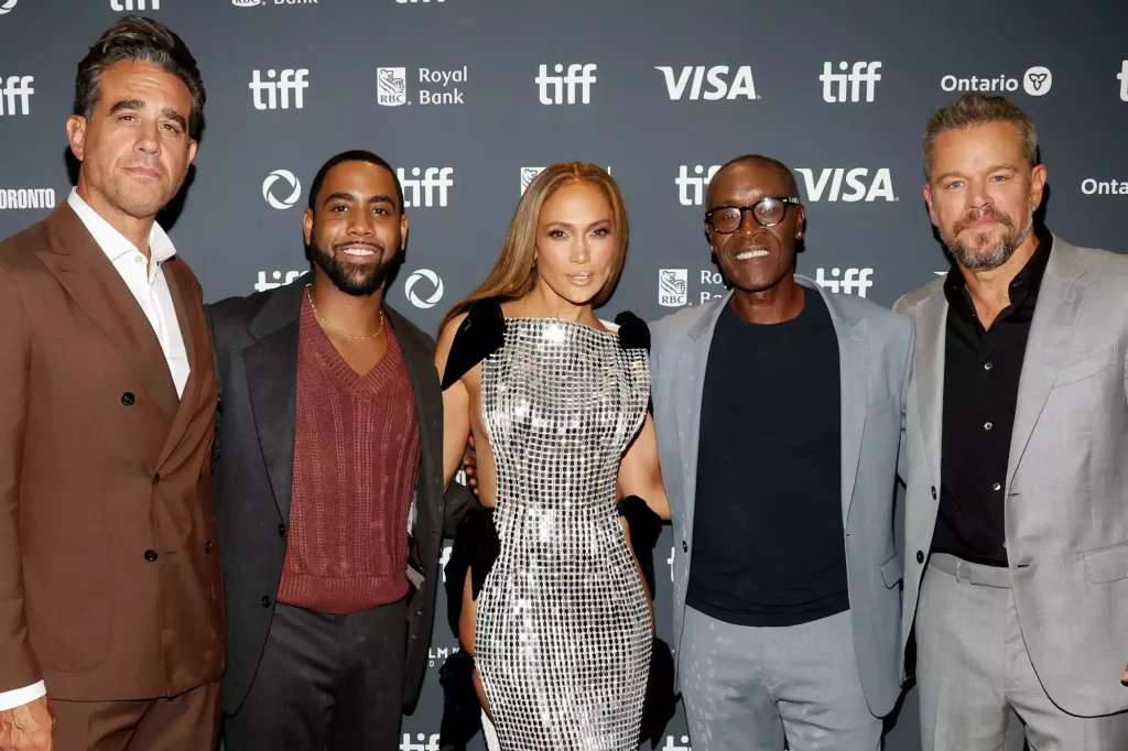 Bobby Cannavale, Jharrel Jerome, Jennifer Lopez, Don Cheadle, and Matt Damon on September 06, 2024 in Toronto, Ontario. (PHOTO: VIA PEOPLE, Monica Schipper/Getty)