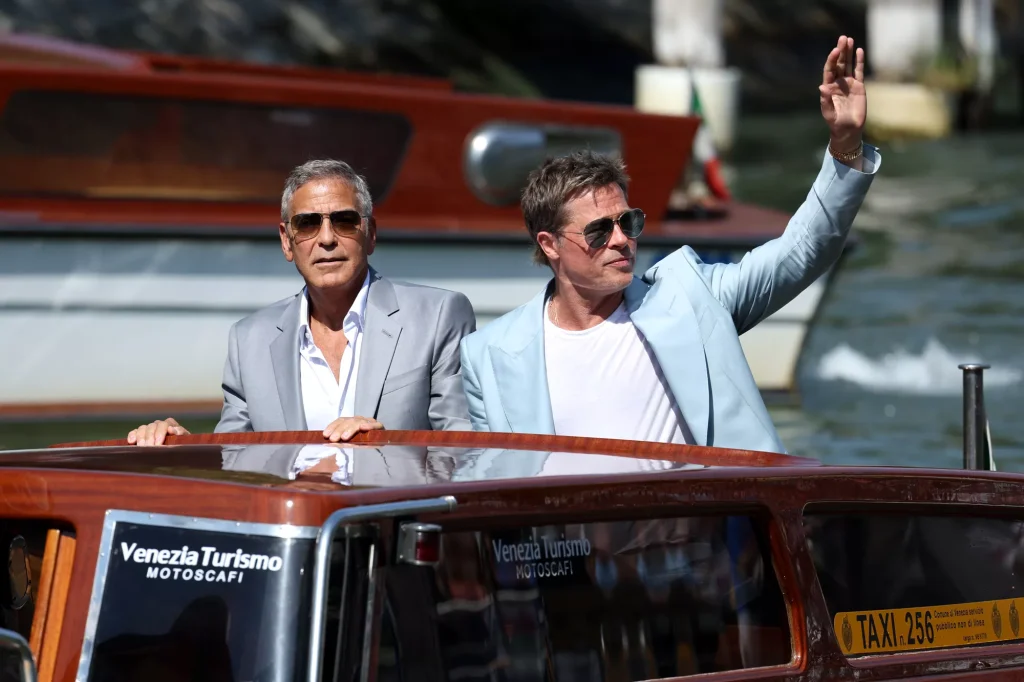 George Clooney and Brad Pitt during the 81st Venice International Film Festival. (PHOTO: VIA PEOPLE, Pascal Le Segretain/Getty)