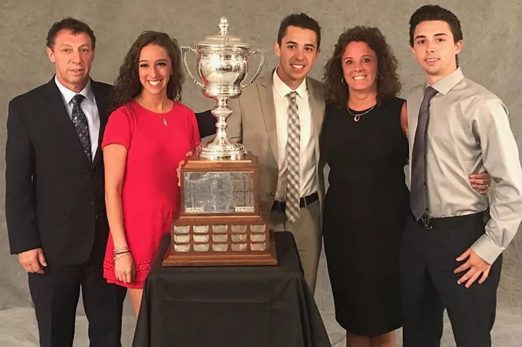 Johnny and Matthew pictured with their dad Guy, mom Jane and sister Katie. (PHOTO: Johnny Gaudreau/Instagram)