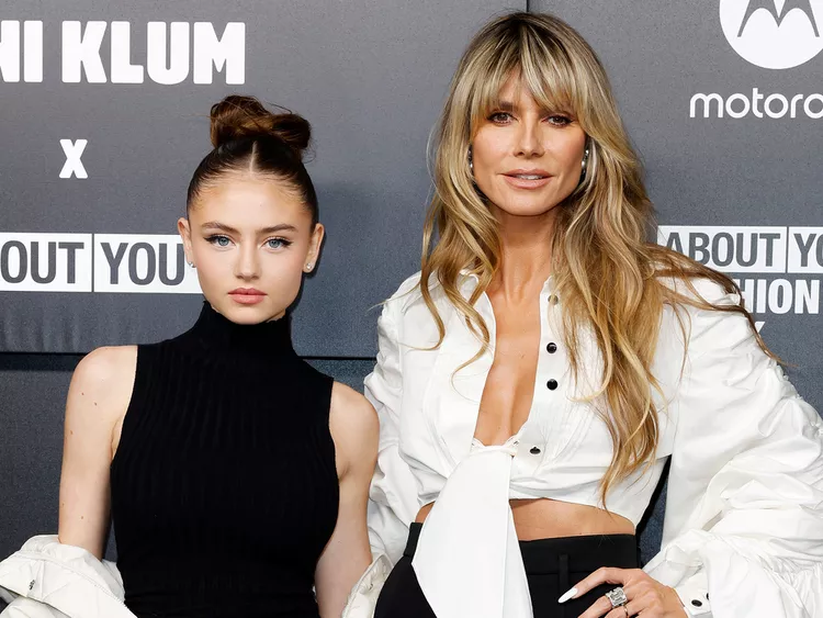 Leni and Heidi Klum attend the Leni Klum x ABOUT YOU show during the ABOUT YOU Fashion Week Milan 2022 at Zona Farini on September 22, 2022 in Milan, Italy. (PHOTO: VIA PEOPLE, Franziska Krug/Getty)