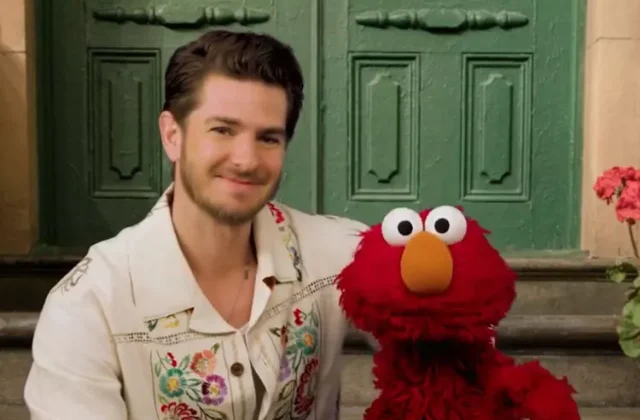 Andrew Garfield and Elmo.