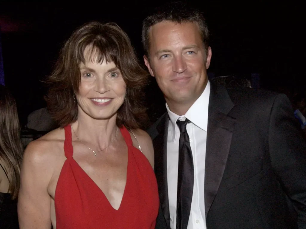 Matthew Perry and his mother, Suzanne, attend the Governor's Ball for the 54th Annual Primetime Emmy Awards in 2022.