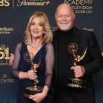 Melody Thomas Scott and Edward J. Scott, Lifetime Achievement Honorees, pose at the 51st Annual Daytime Emmys.