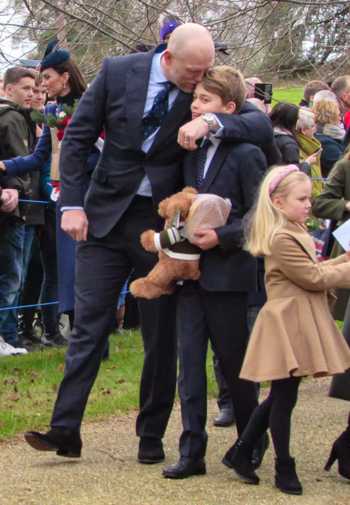 Mike Tindall and Prince George in 2023. (PHOTO: VIA PEOPLE, Sharon Moore/Bav Media/Shutterstock)