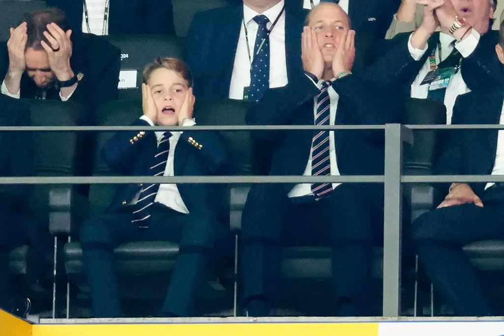 Prince George and Prince Williams react during a game in July 2024. (PHOTO: VIA PEOPLE, Jean Catuffe/Getty)