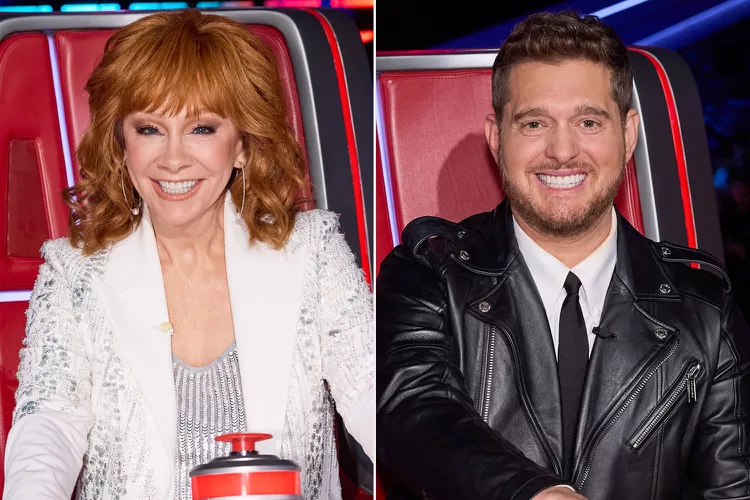 Reba McEntire and Michael Buble. [PHOTO: VIA PEOPLE, Trae Patton/NBC via Getty (2)]