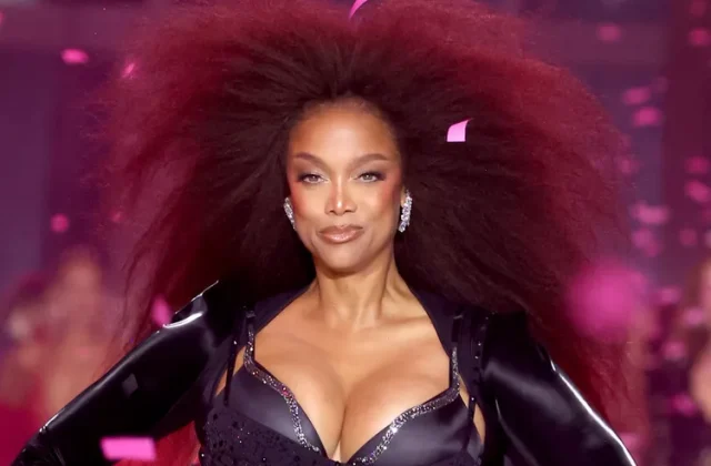 Tyra Banks walks the runway for the Victoria's Secret Fashion Show 2024 on Oct. 15, 2024 in New York City.