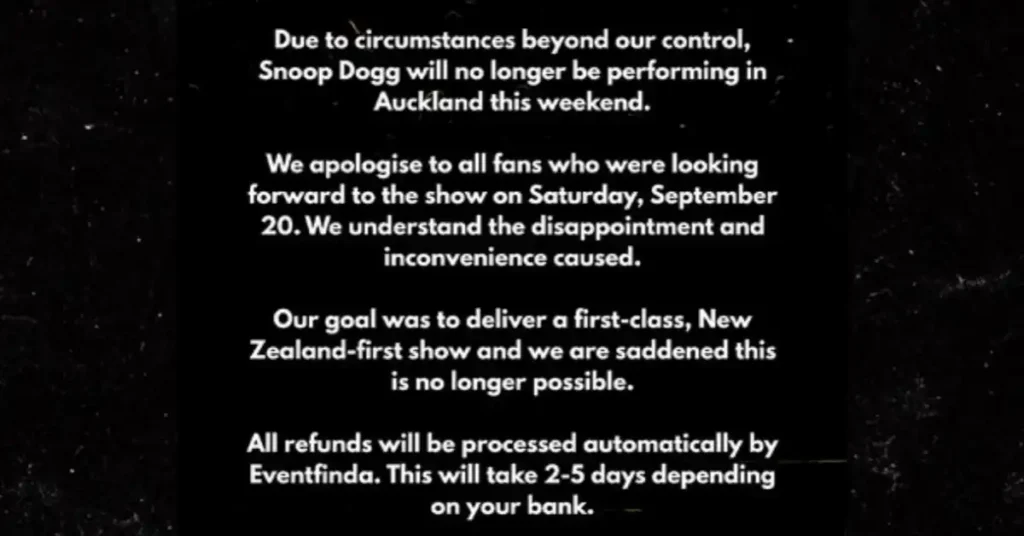 Snoop Dogg Cancel Show.