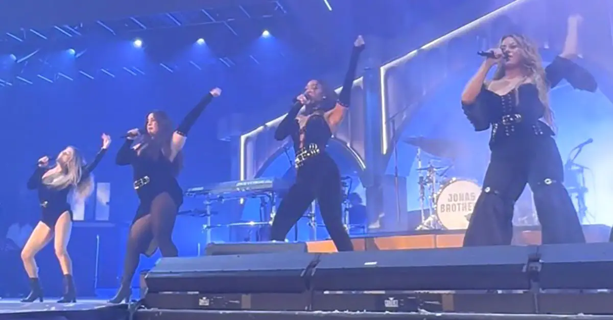 Fifth Harmony during their performance at the Jonas Brothers concert on Sunday.